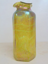 LOETZ ART GLASS VASE, YELLOW,