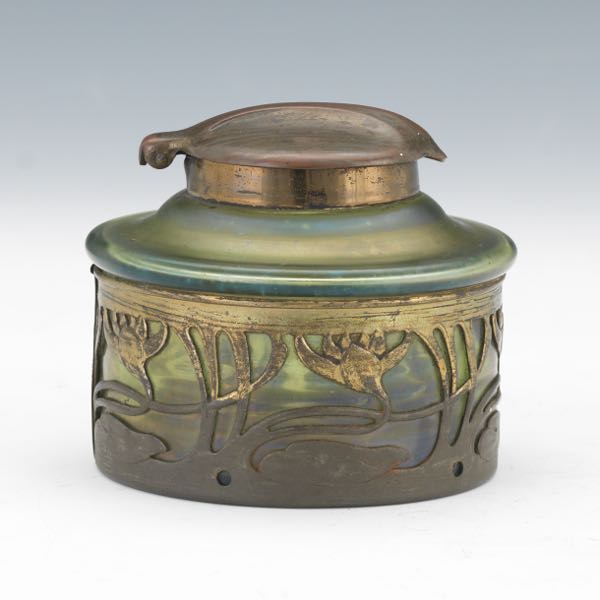 LOETZ ART NOUVEAU GLASS INKWELL