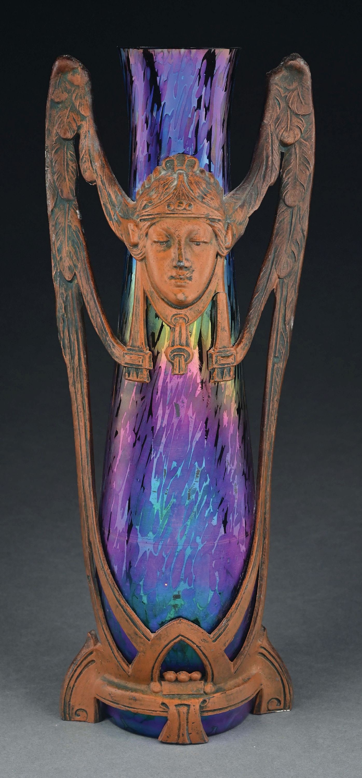 LOETZ ART NOUVEAU GLASS VASE W/
