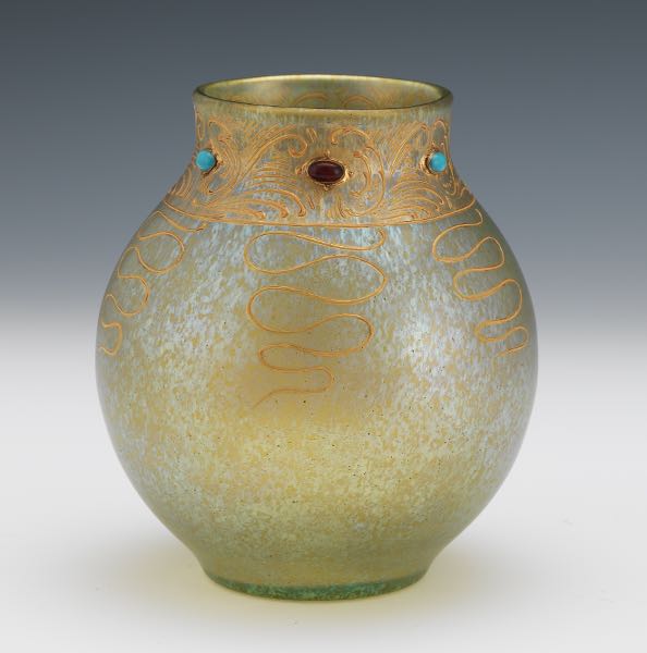 LOETZ BEJEWELED GLASS CABINET VASE