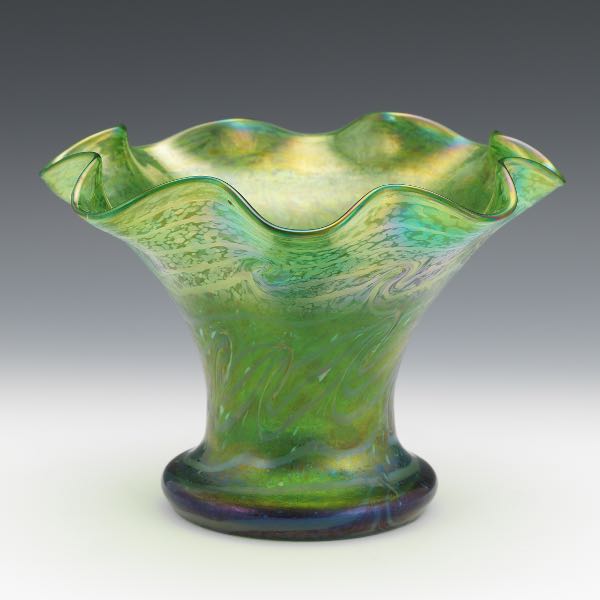 LOETZ EMERALD GLASS WITH PEACOCK
