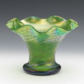 LOETZ EMERALD GLASS WITH PEACO