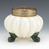 LOETZ GLASS FOOTED VASE WITH P