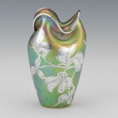 LOETZ IRIDESCENT VASE WITH SIL