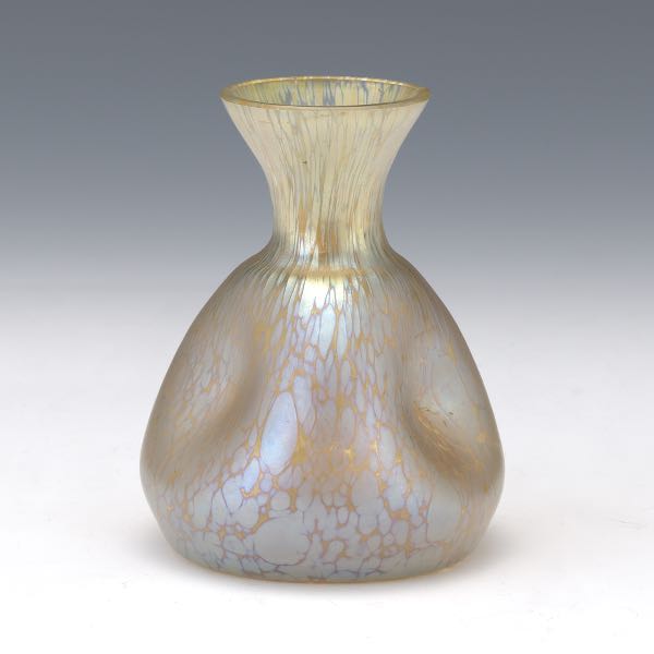 LOETZ OIL SPOT PINCHED VASE 4" x 3"