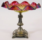 LOETZ RUBINA FRILLED ART GLASS