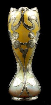 LOETZ SILVER OVERLAY ART GLASS