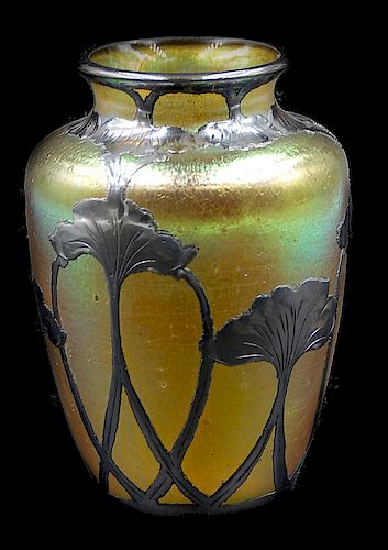 LOETZ SILVER OVERLAY ART GLASS