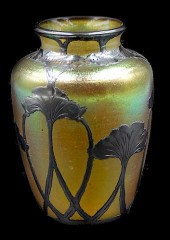 LOETZ SILVER OVERLAY ART GLASS