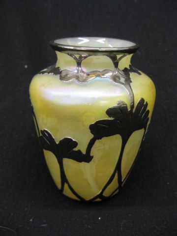 Loetz Silver Overlay Vase floral