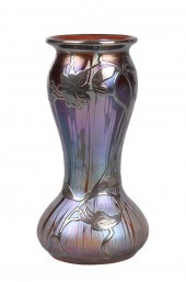 Loetz sterling overlay art gla