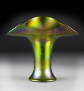 Loetz Style Art Glass VaseGree
