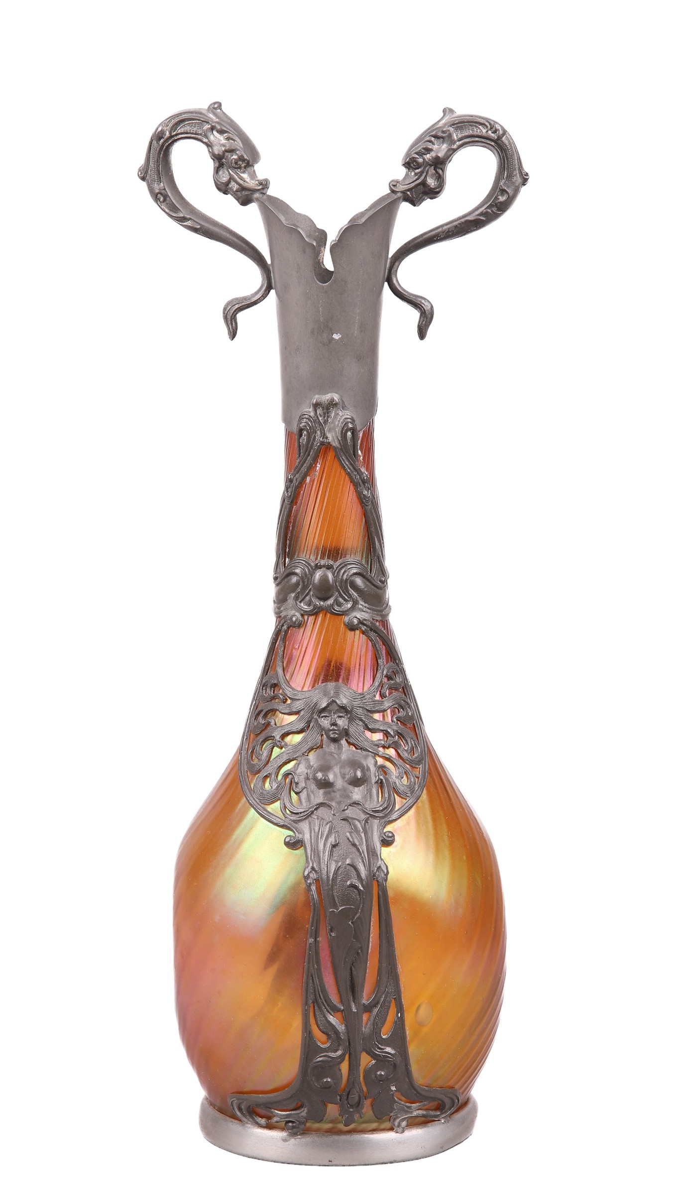 Loetz style Art Nouveau glass vase,