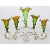 Loetz-Style Glass Epergne Cont