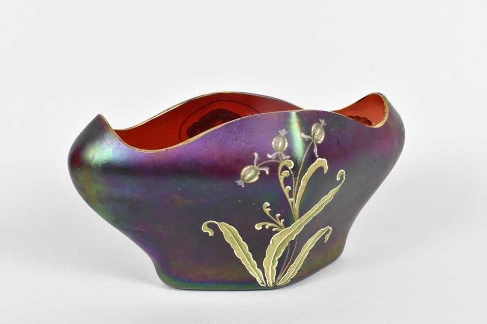 LOETZ STYLE PURPLE GLASS BOWL,