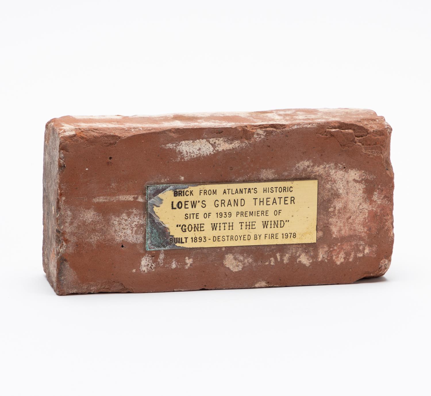 LOEW'S THEATRE BRICK, GONE WITH THE