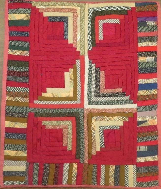 LOG CABIN DOLL QUILTca. early
