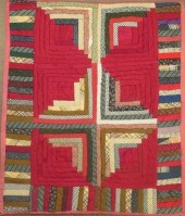 LOG CABIN DOLL QUILTca. early