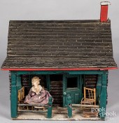 LOG CABIN DOLLHOUSE, EARLY 20T