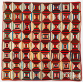 LOG CABIN PATCHWORK QUILT, CA.