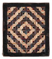 LOG CABIN QUILT LATE 19TH CENT