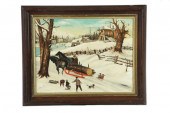 LOGGING SCENE SIGNED ''J.H. DI