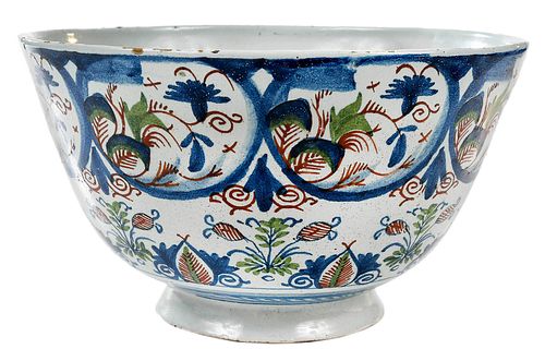 LONDON DELFTWARE POLYCHROME PUNCH