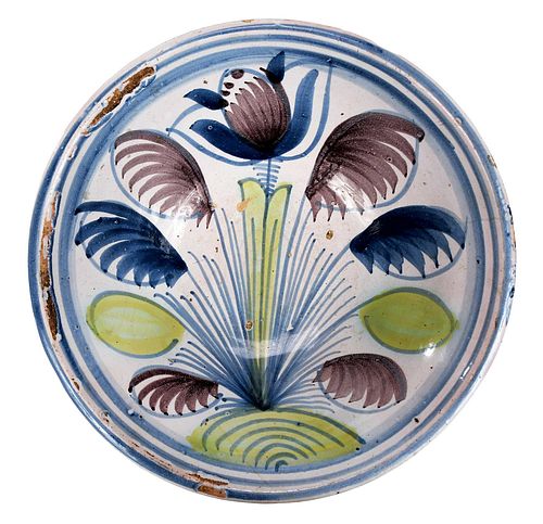 LONDON DELFTWARE POLYCHROME TULIP