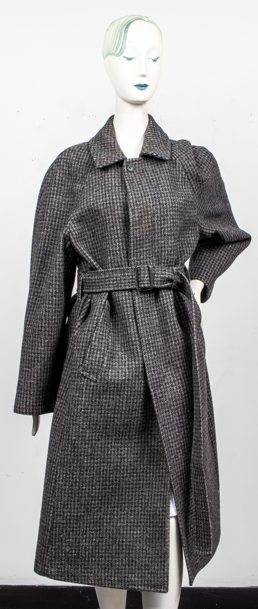 LONDON FOG WOOL HOUNDSTOOTH LONG