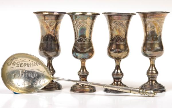 LONDON STERLING SILVER KIDDUSH CUPS