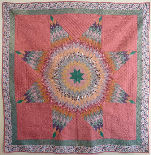 LONE STAR PATCHWORK QUILT, CIRCA