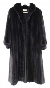 LONG BROWN MINK FUR COAT BY WI