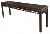 LONG CHINESE CARVED ROSEWOOD A
