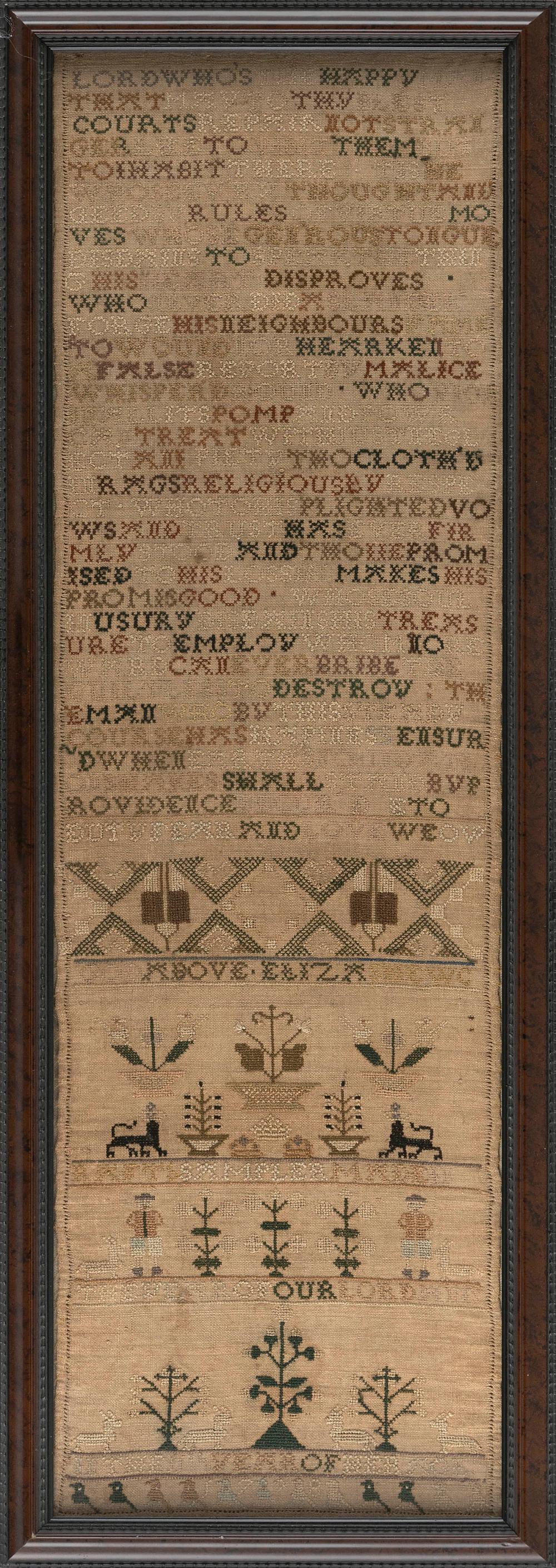 LONG-FORMAT NEEDLEWORK SAMPLER 19TH