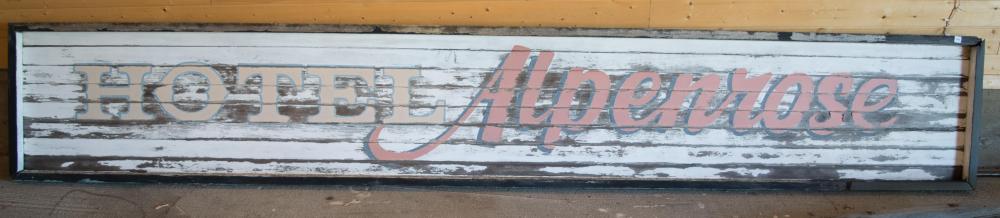 LONG 'HOTEL ALPENROSE' SIGNLONG