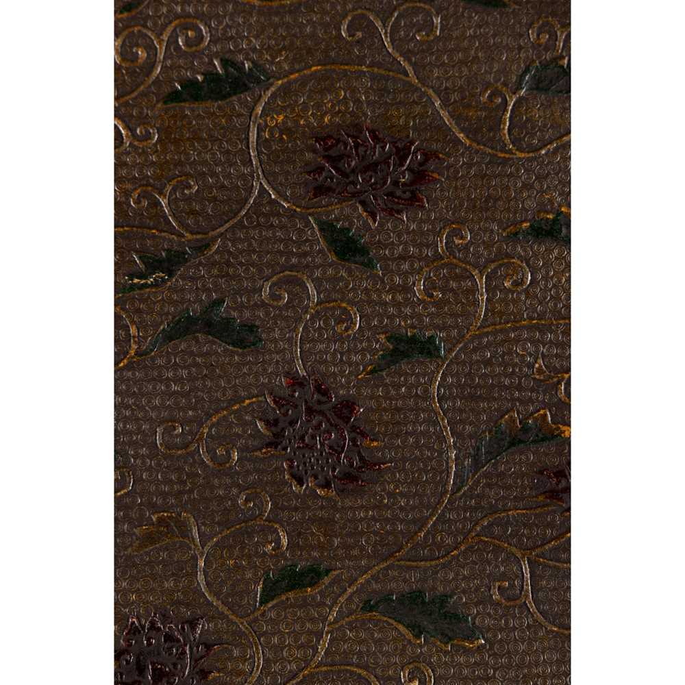 LONG SCROLL GILT EMBOSSED LEATHER