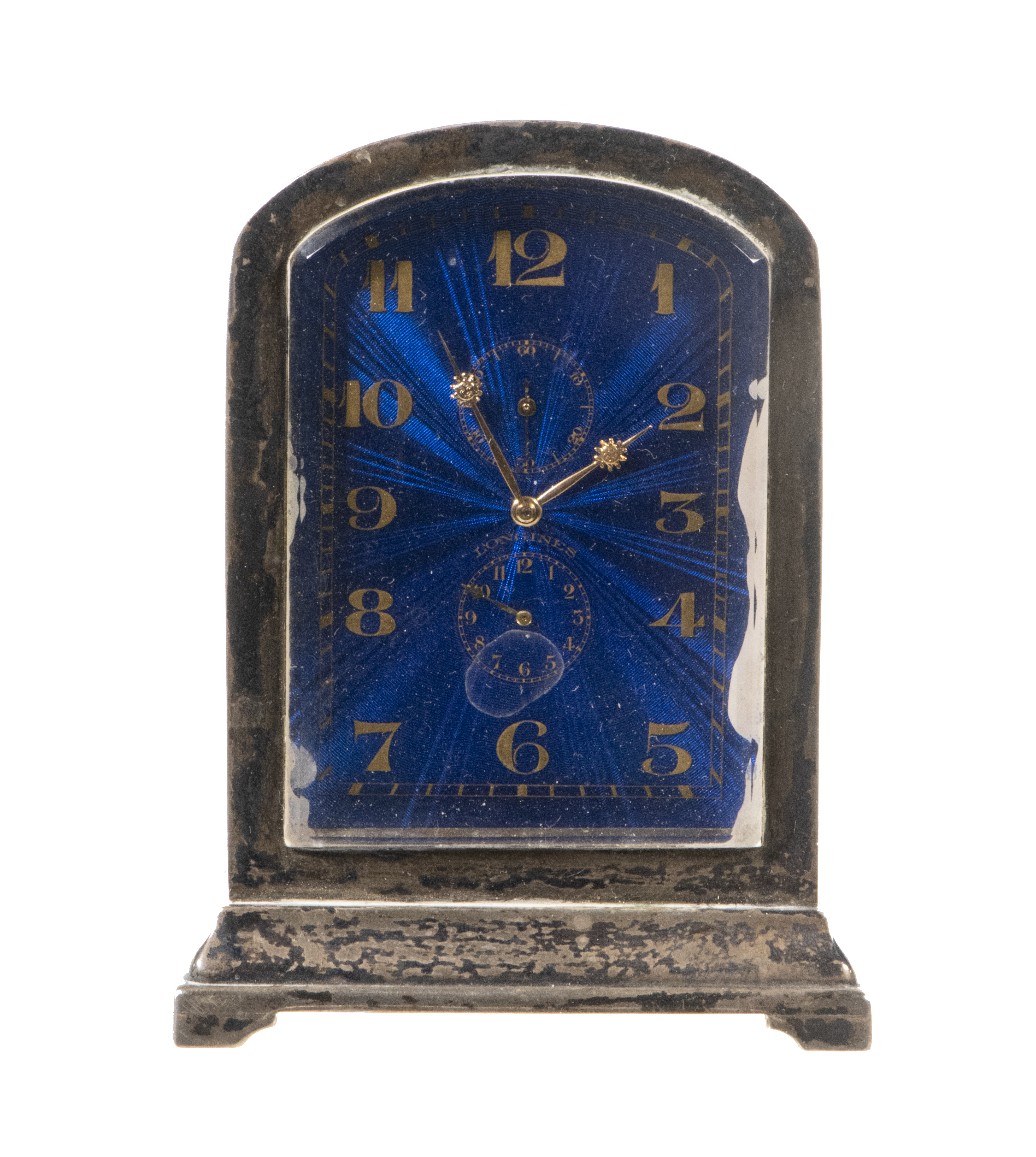 LONGINES SILVER TRAVEL CLOCK WITH