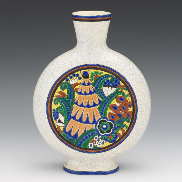 LONGWY FRENCH FAIENCE VASE 12"H x