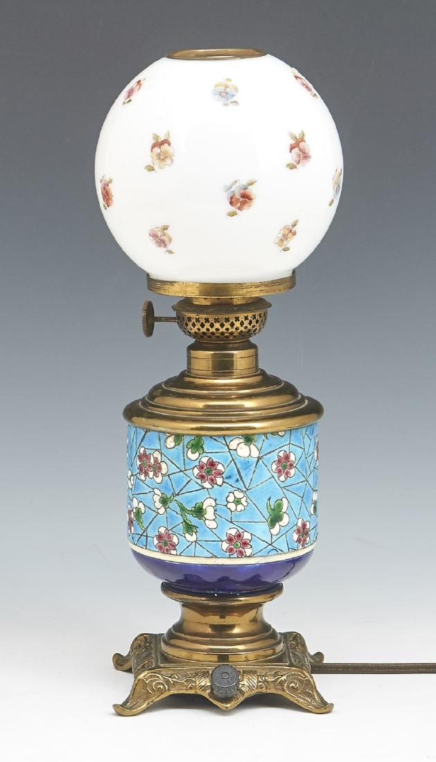 LONGWY POTTERY BOUDOIR LAMP, 11