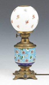 LONGWY POTTERY BOUDOIR LAMP, 1
