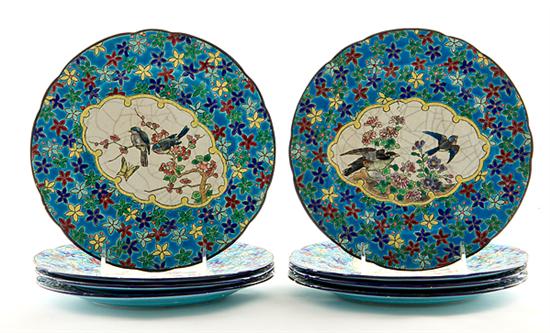 Longwy pottery set of plates