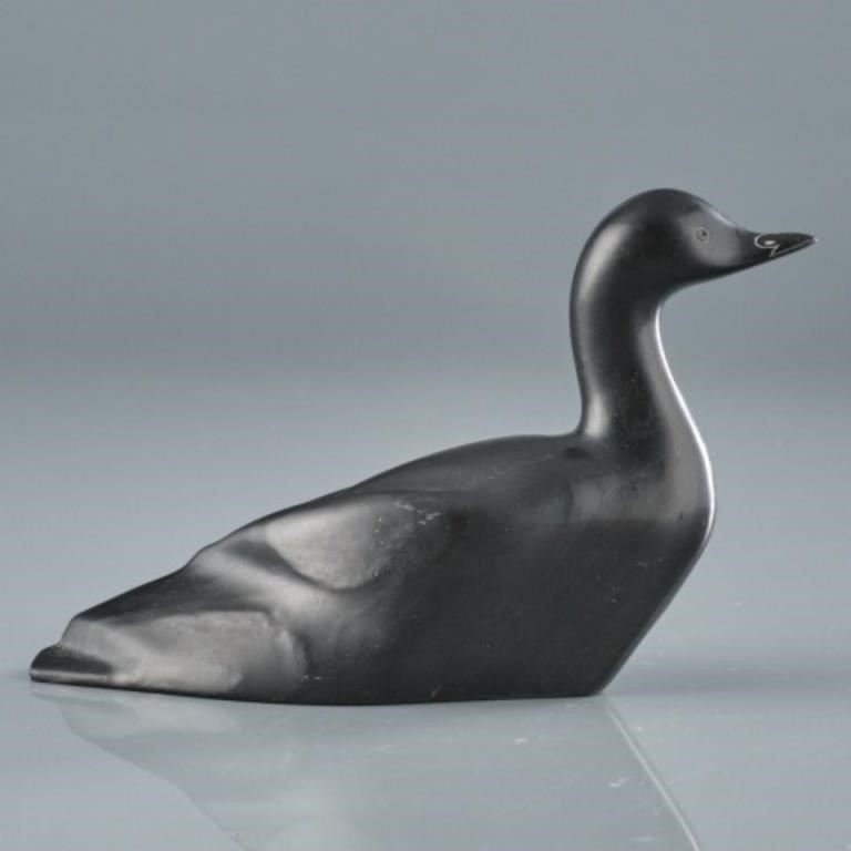 LOONBlack stone, syllabics, carving