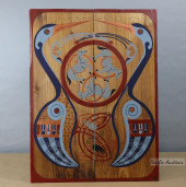 LOONS & HORSES ACRYLICS ON RED