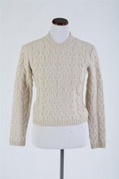 LORA PIANA IVORY CABLE KNIT CA