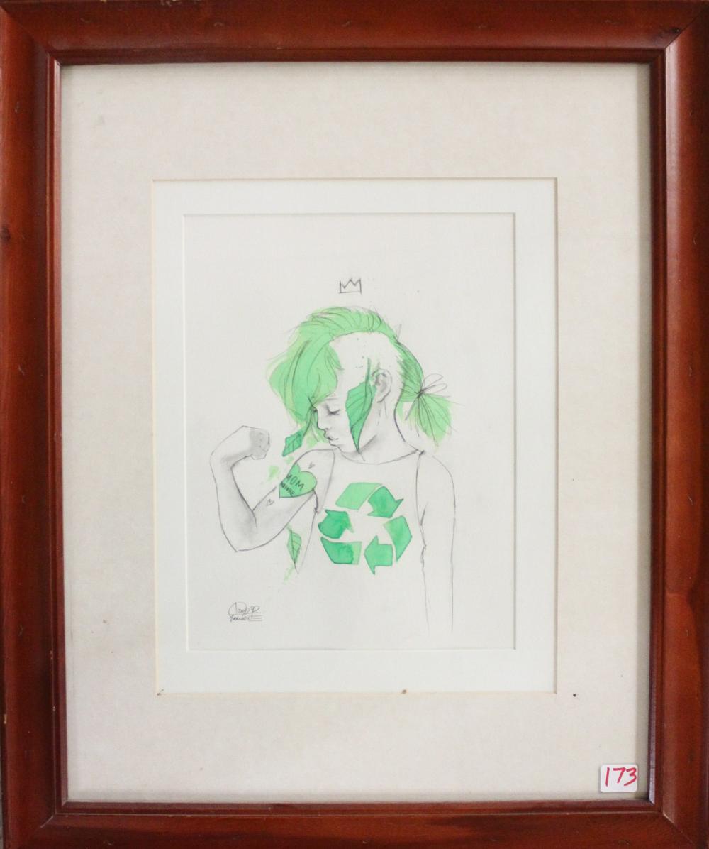 LORA ZOMBIE WATERCOLOR AND PENCIL