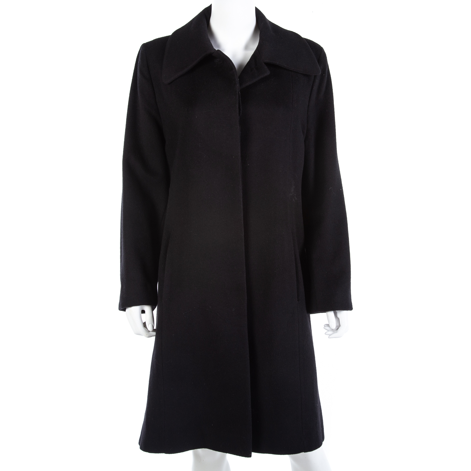 LORO PIANA BLACK CASHMERE COAT size