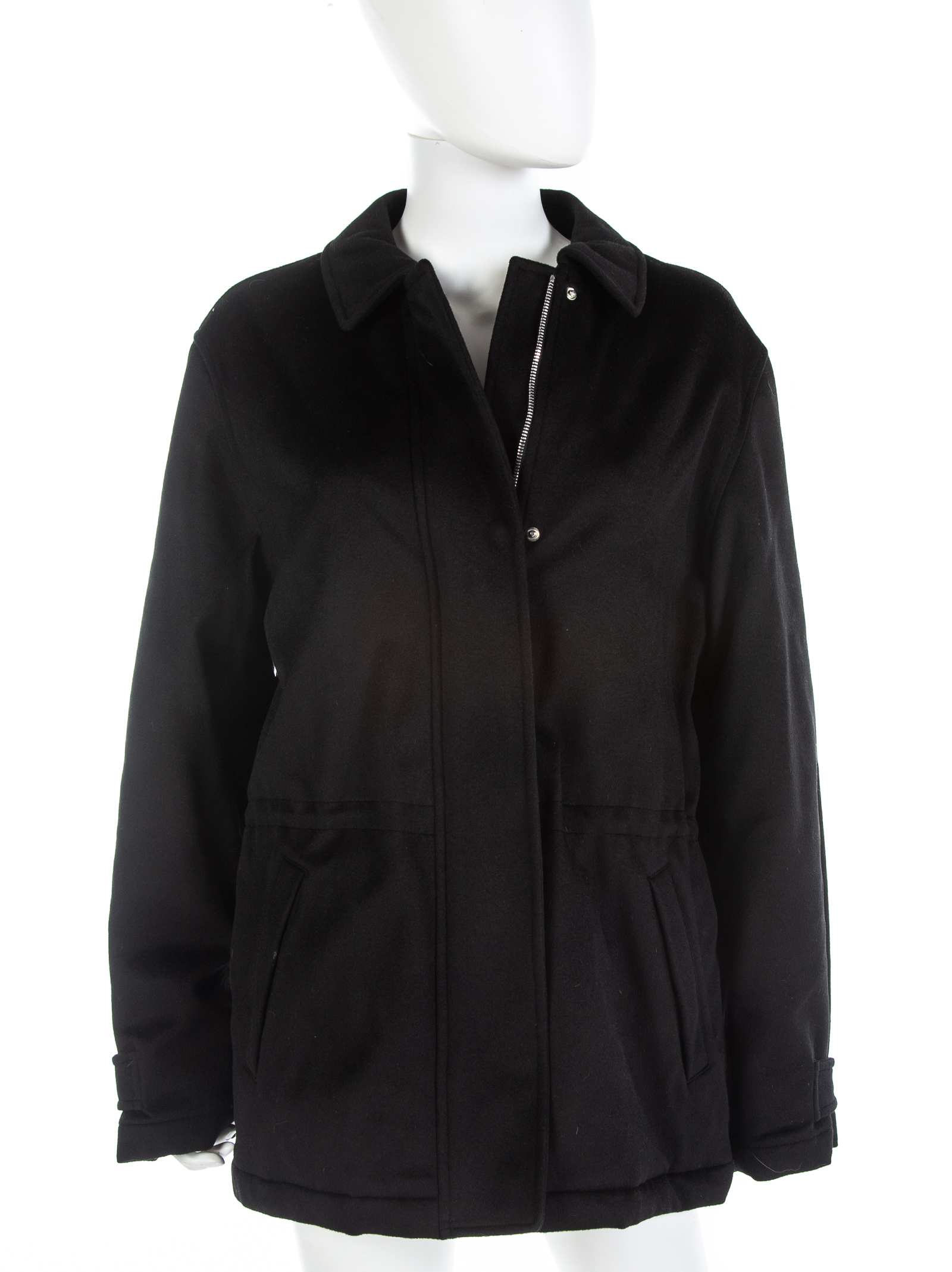 LORO PIANA BLACK CASHMERE COAT Made