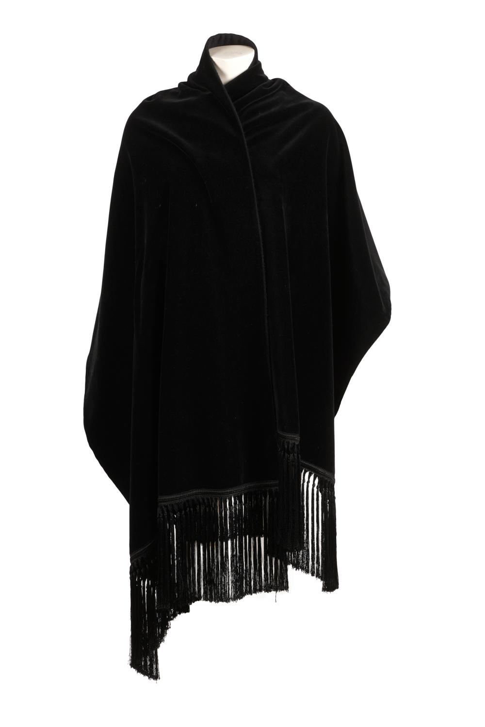 LORO PIANA BLACK CASHMERE FRINGED