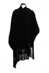 LORO PIANA BLACK CASHMERE FRIN