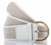 LORO PIANA WHITE LEATHER BELT